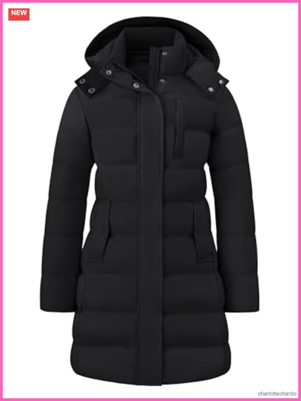 Lightweight Long Hooded Puffer Jacket Warm Winter Coat